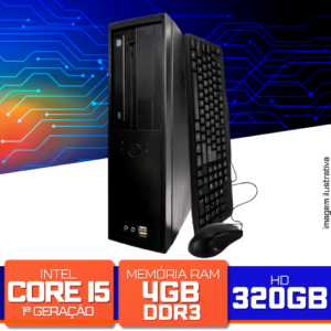 Computador Corp. - Intel Core i5-650 3.20GHz, 4GB DDR3, HD 320GB, WIFI USB, Windows 10 PRO - Black