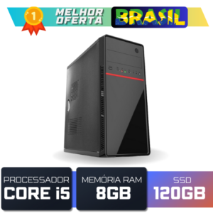 Computador Gabinete NOVO Intel Core i5 8GB SSD 120GB