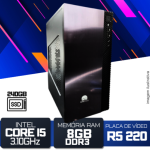 Computador Intel Core i5 8GB SSD 240GB Com Placa de Video R5 220 2GB