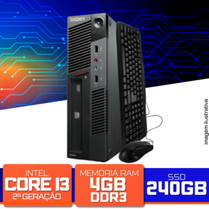 Computador Lenovo ThinkCentre M91p SFF -Intel Core i3-2100 3.10GHz, 4GB DDR3, SSD 240GB, Black