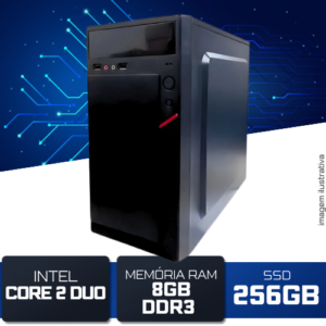 Computador Core 2 Duo 8GB DDR3 SSD 256GB