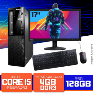 Lenovo Intel Core i5-4460s 4GB SSD 128GB + Monitor 17" Polegadas