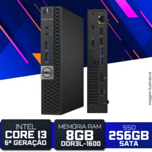 Mini PC Dell Optiplex 3040 I3-6100T 8GB SSD 256GB