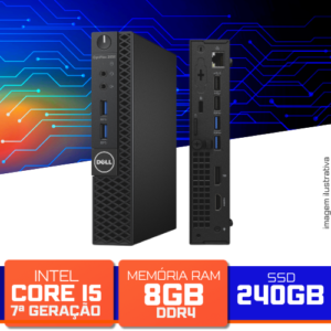 Mini PC Dell Optiplex 3050 - Intel Core i5-7500T 3.30GHz, 8GB DDR4, SSD 240GB, Black