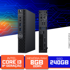 Mini PC Dell Optiplex 3070 - i3-8100T 3.10GHz, 8GB DDR4, SSD 240GB, Black