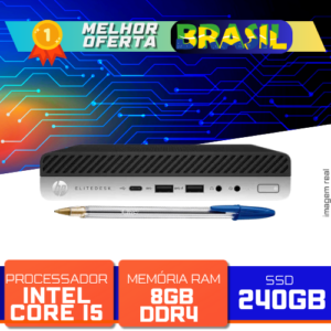 Mini PC HP EliteDesk 800 G3 35W - Intel Core i5-7500T 3.30GHz, 8GB DDR4, SSD 240GB