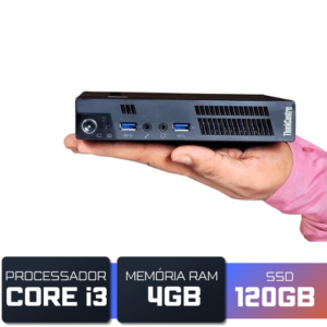Mini PC Lenovo ThinkCentre i3 4GB SSD 120GB + Case e Gravador de DVD
