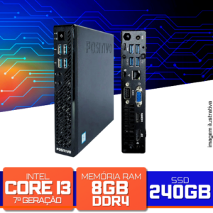 Mini PC Positivo C610 MiniPRO - Intel Core i3-7100 3.40GHz, 8GB DDR4, SSD 240GB, Black