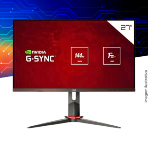 Monitor Gamer 27G2/BK Hero 27 144hz IPS G-Sync Cor Preto/vermelho AOC