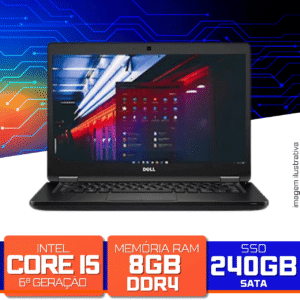 Notebook Dell Latitude E5470 - Intel Core i5-6ªGeração, 8GB DDR4, SSD 240GB