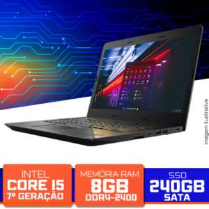 Notebook Lenovo E470 i5-7ªGeração 8GB SSD 240GB - Última Peça