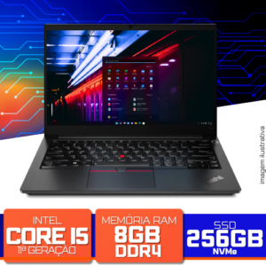 Notebook Lenovo ThinkPad E14 - Intel Core i5-1135G7 8GB DDR4 SSD 256 NVMe