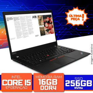 Notebook Lenovo ThinkPad T14 i5-10210u 4.2GHz, 16GB DDR4, SSD 256GB NVMe, Windows 11 Pro OEM