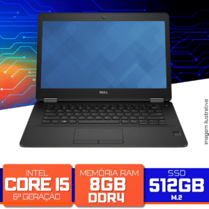 Ultrabook Dell Latitude 7470 I5-6a. 8GB DDR4 512GB M.2 WI-FI 5 Windows 10 Pro - Black